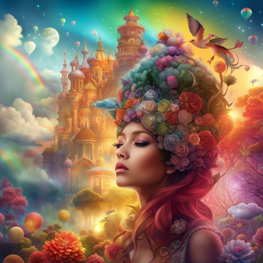 Magical Samsarapunk Landscape in Fantasycore Style