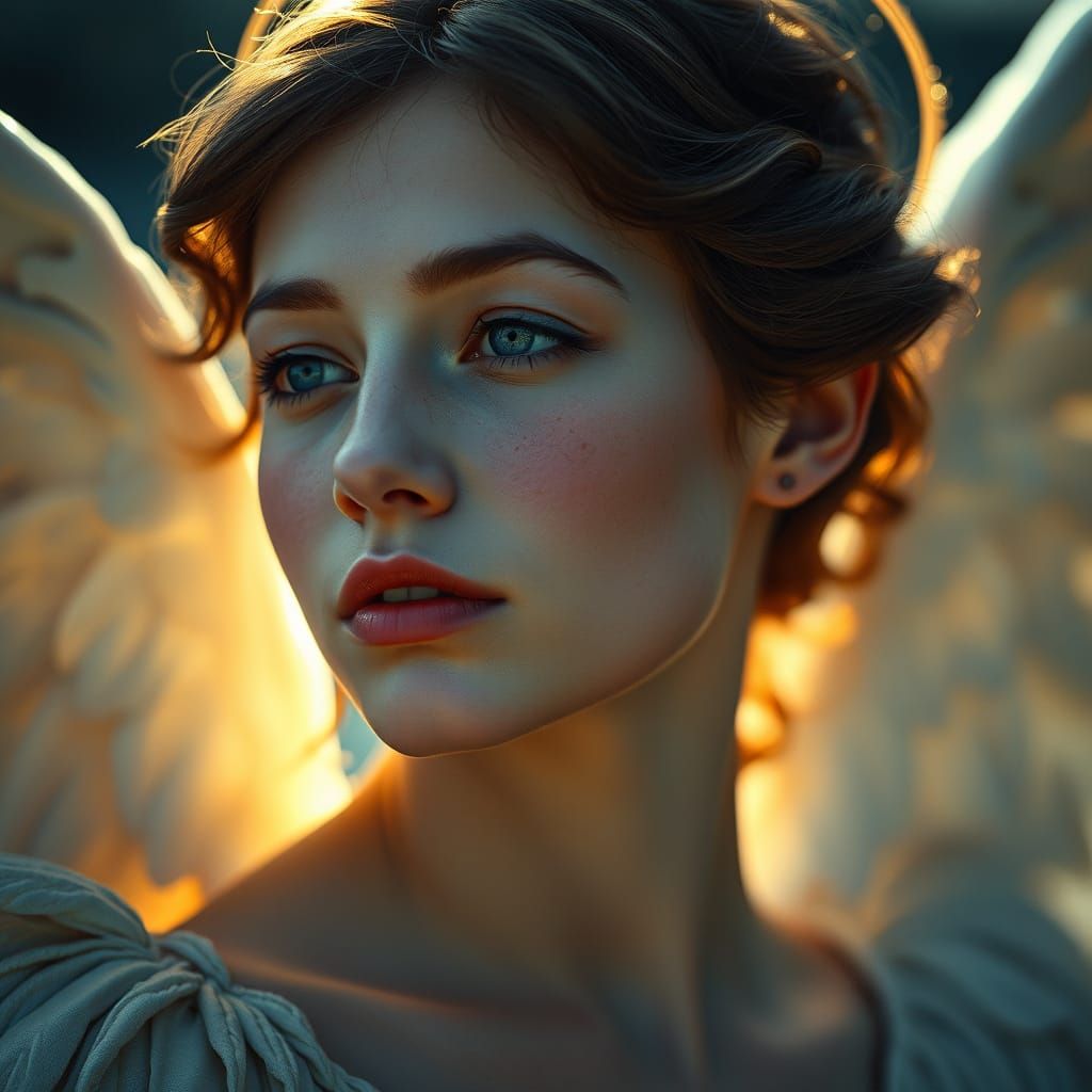 Majestic Angel in Ethereal Light