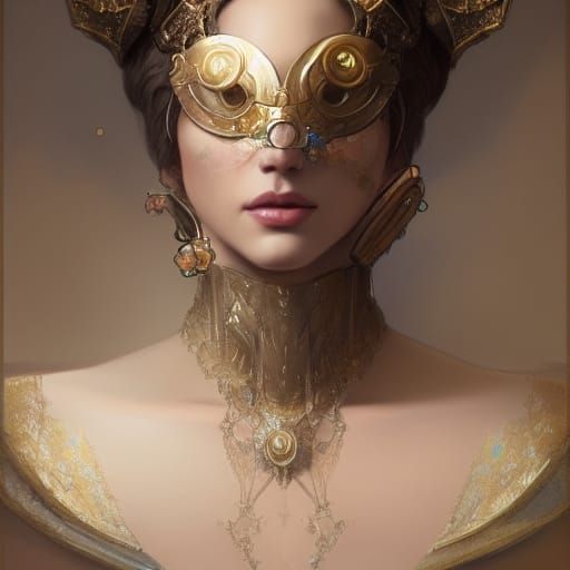 Noble Queen Cat Portrait in Hyperdetailed Style