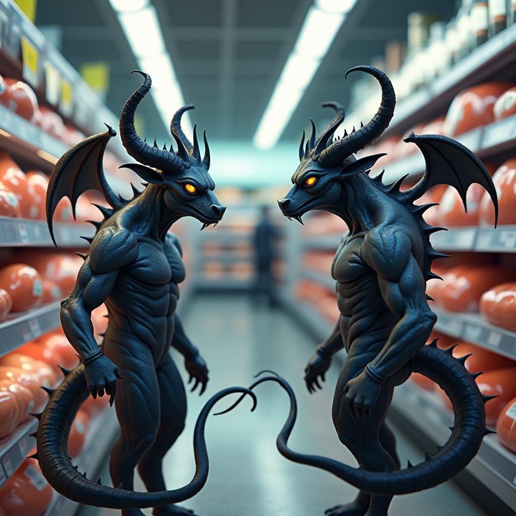 Devils Shop for Sausage: 3D Anime Art