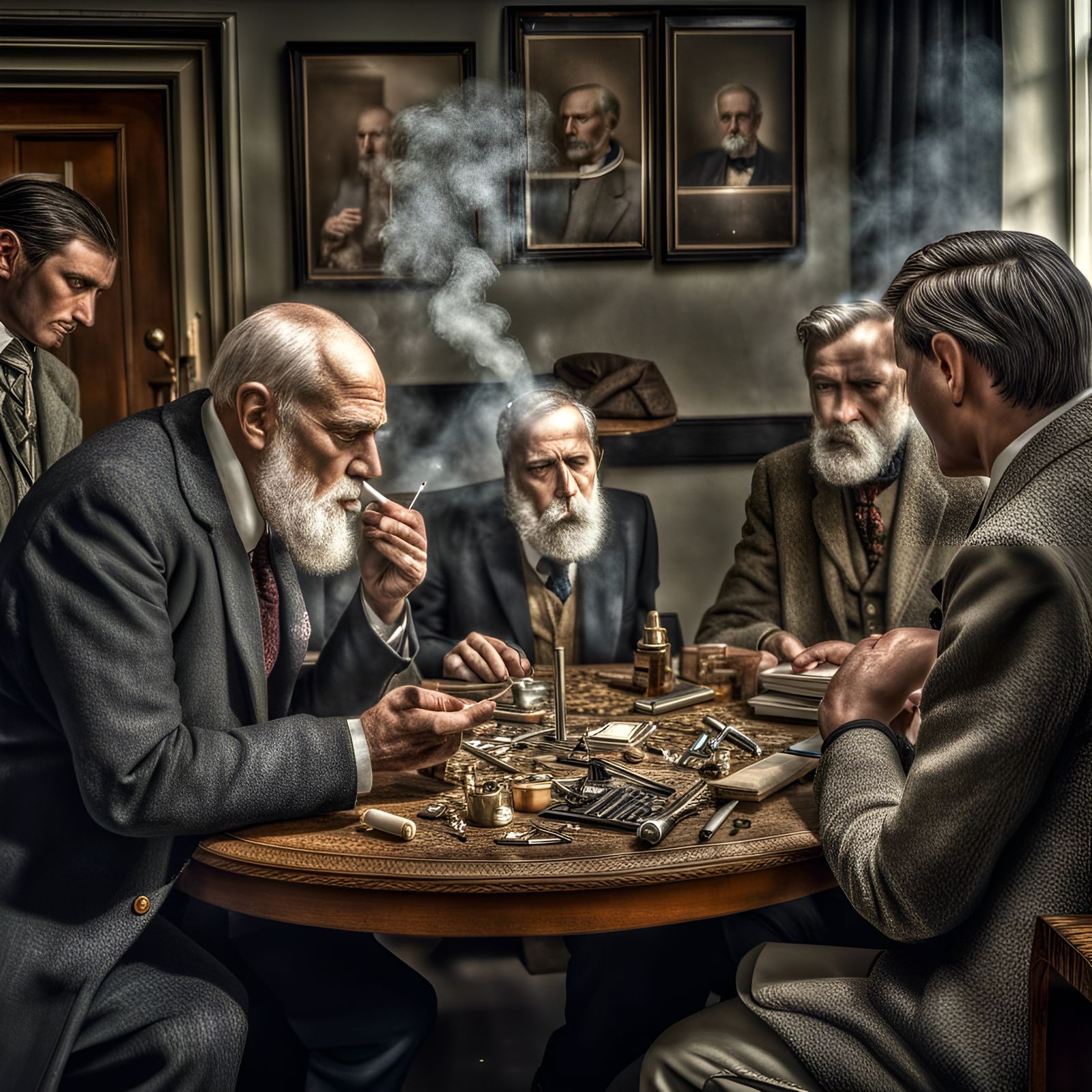 Hyperrealistic Image of a Lecturer Smoking