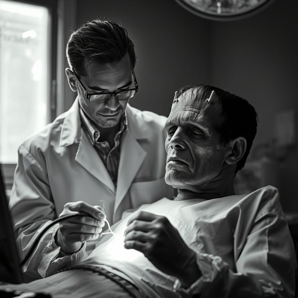 Doctor Zaps Frankenstein: High Contrast Gritty Portrait