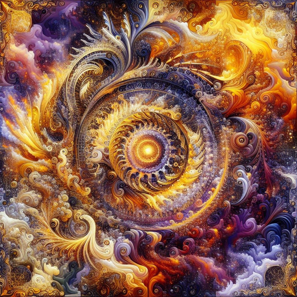 Golden Harmony in Brickwork Nexus with Dragon and Fractal