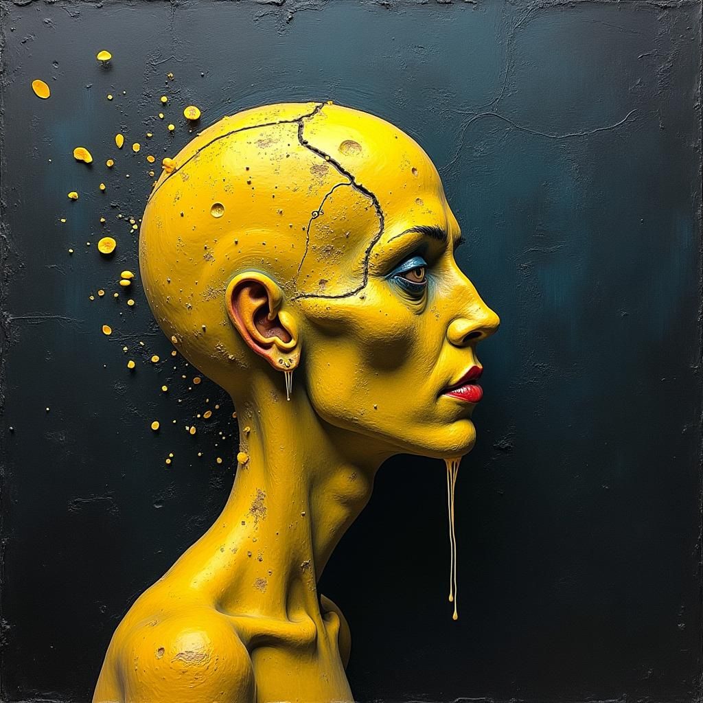 Surreal Escape from Cheese of Despair: Mixed Media Art