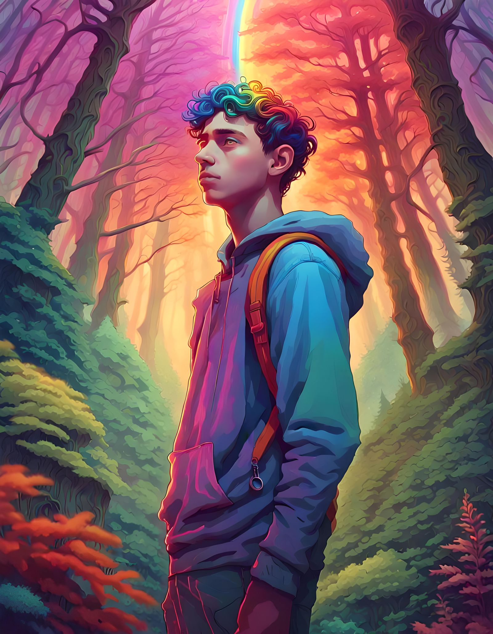 Teen boy in a forest I