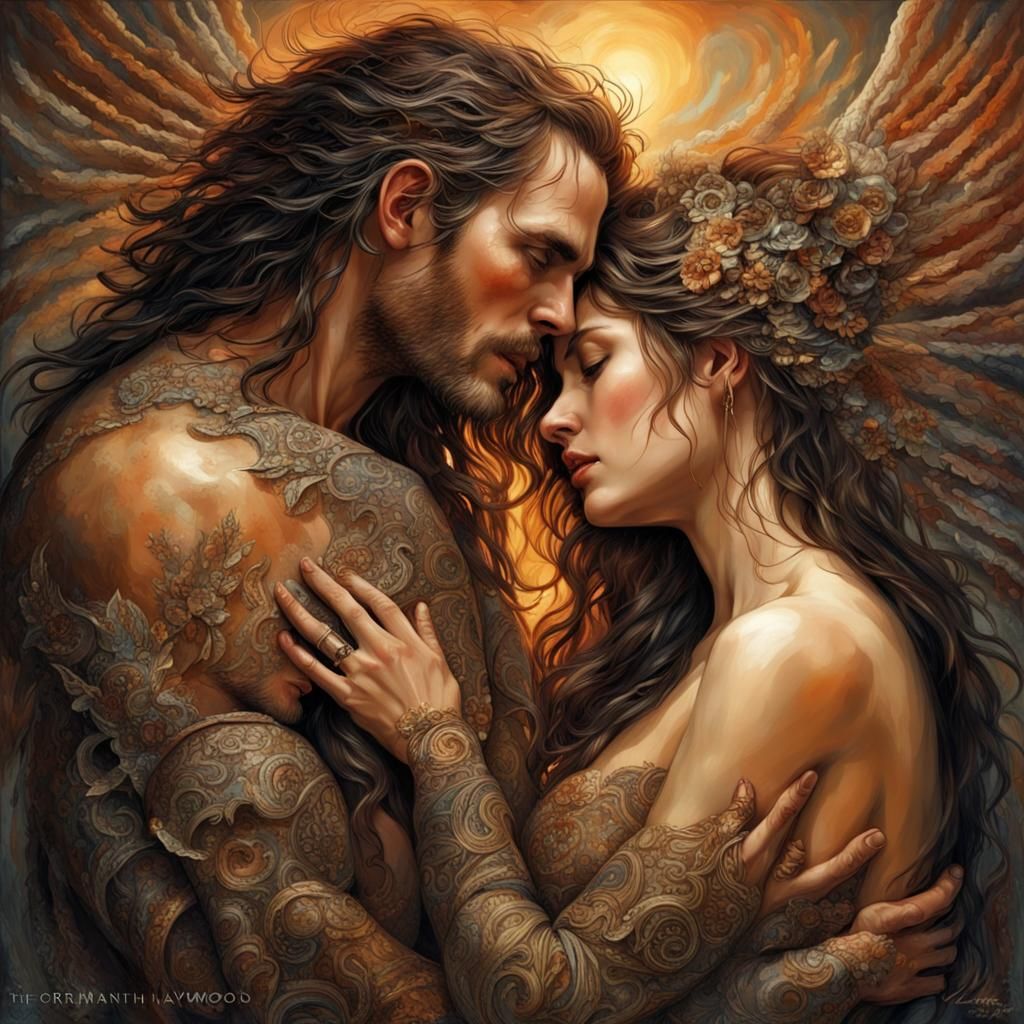 Passionate Embrace: A Photorealistic Depiction of Love
