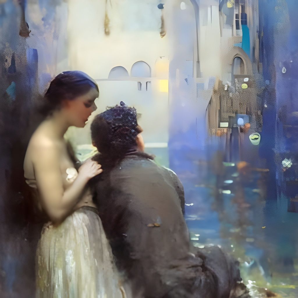 Gothic Film Noir Moonscape in Oil on Canvas