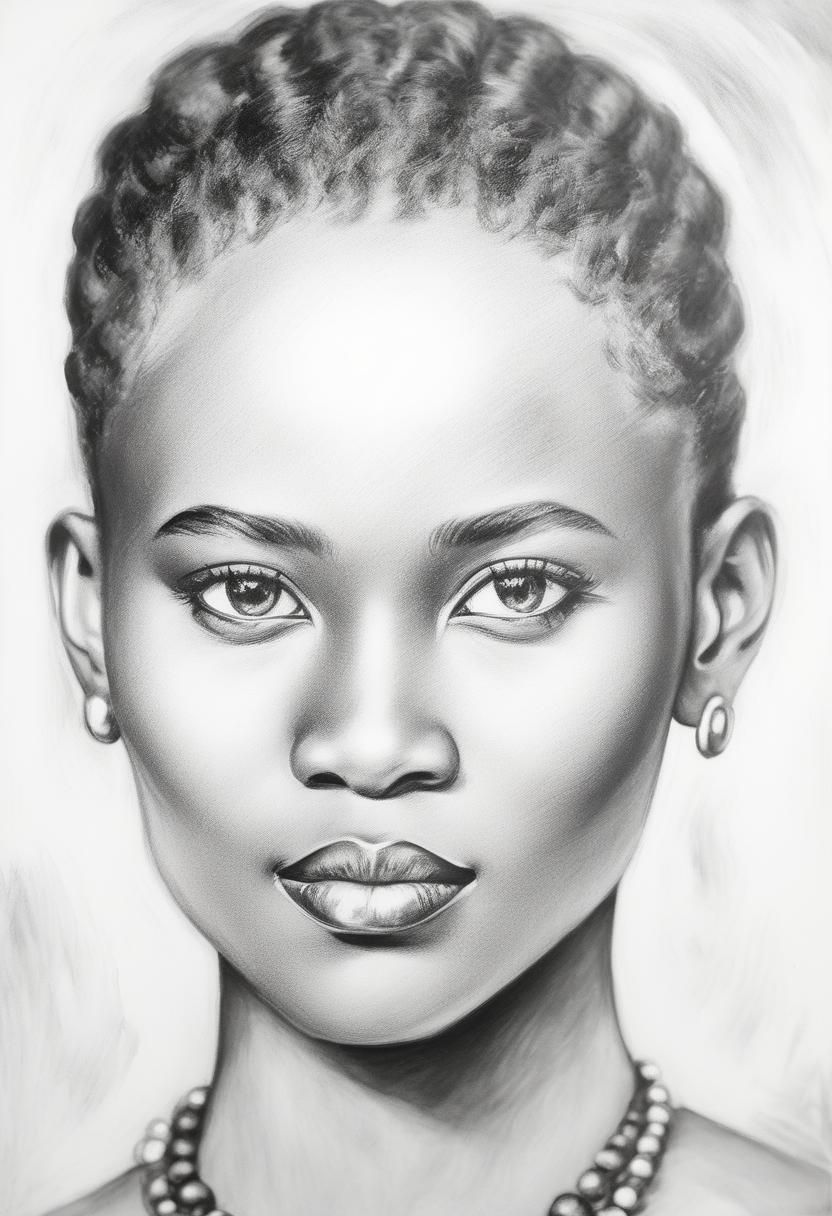 African Woman Portrait in Impressionist Style