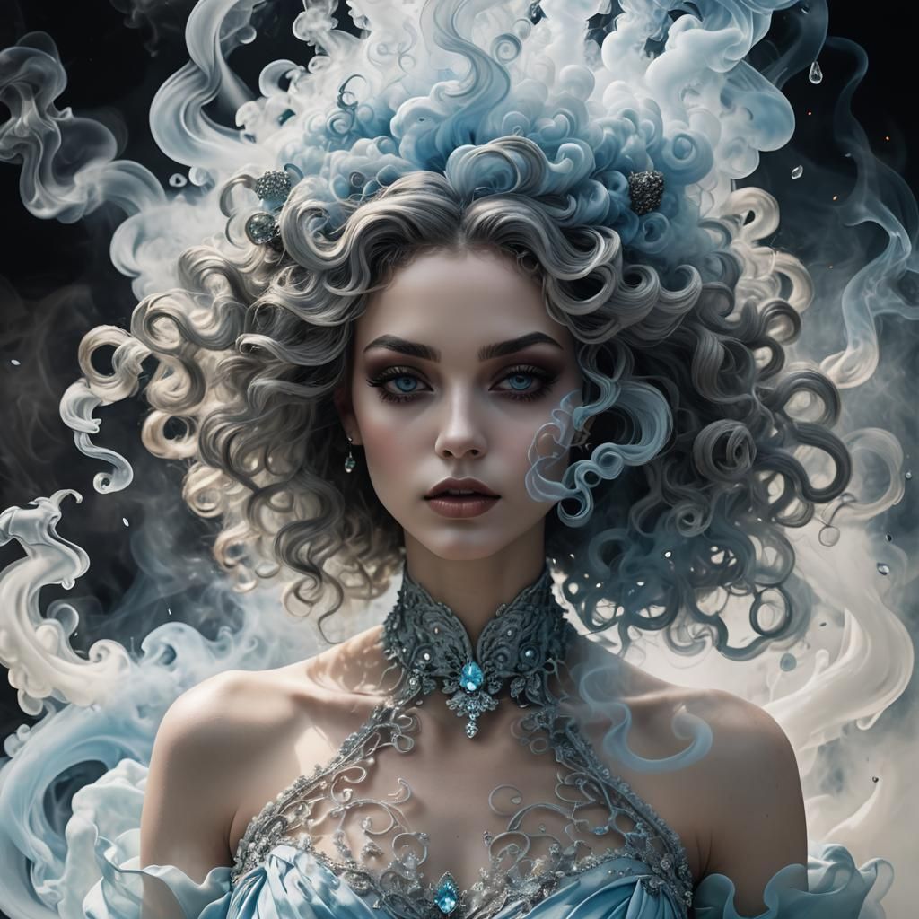 Ethereal Smoke Woman in Heavenly Style