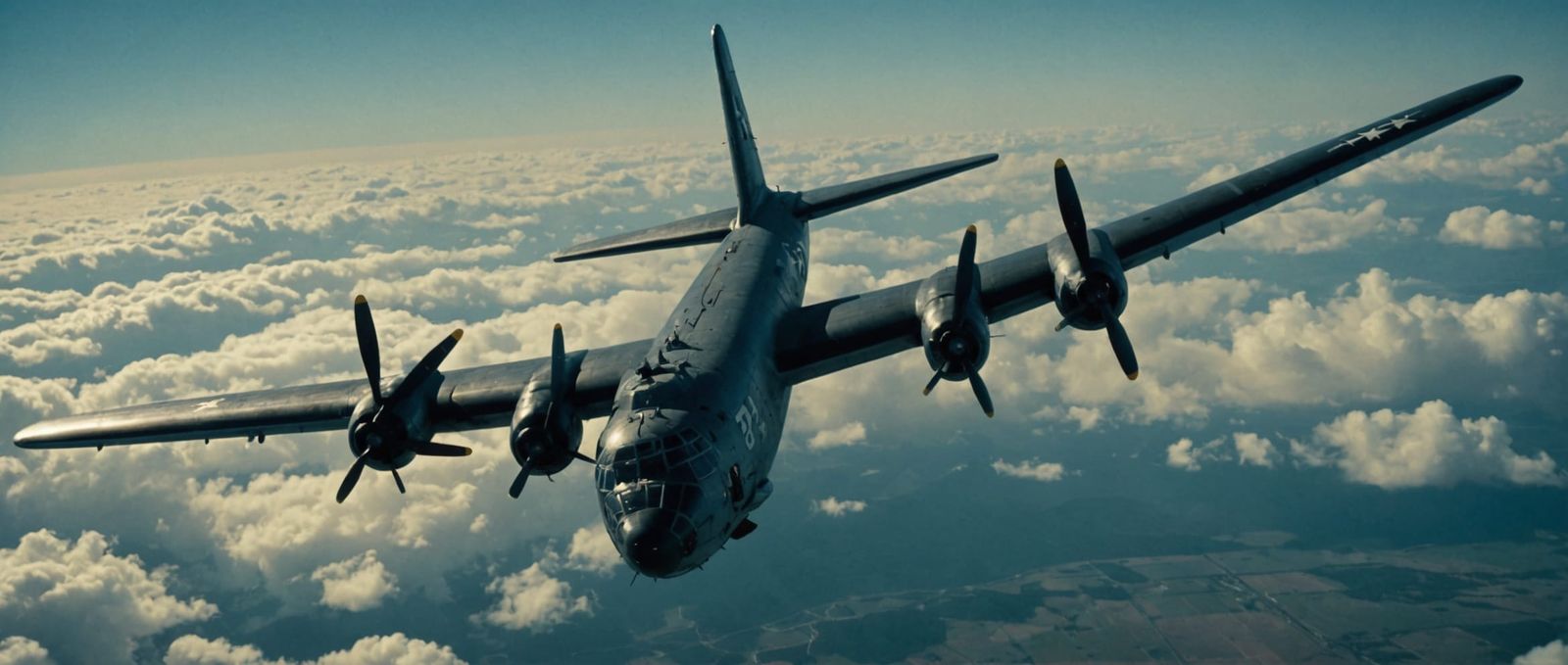 World War II B-29 Bomber in Cinematic Style