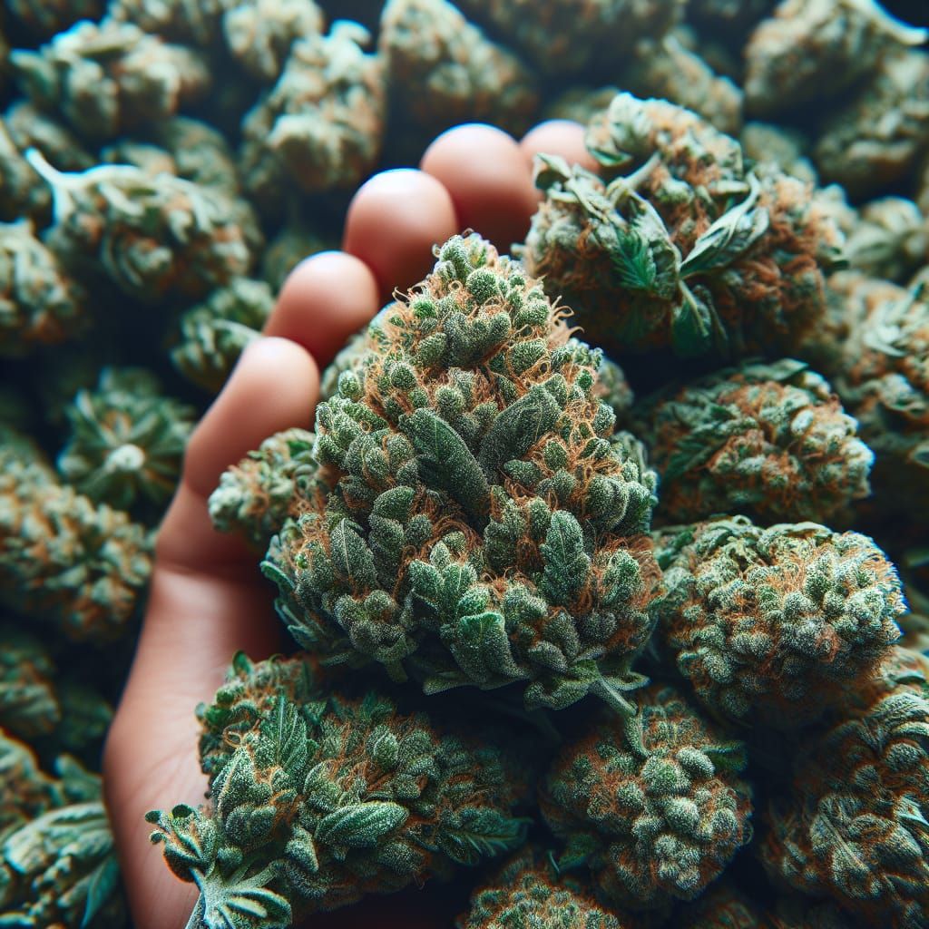 Detailed Close-Up of Cannabis Buds