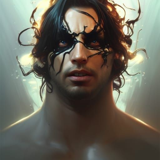 Venom Portrait in Artstation Style, 8K Resolution