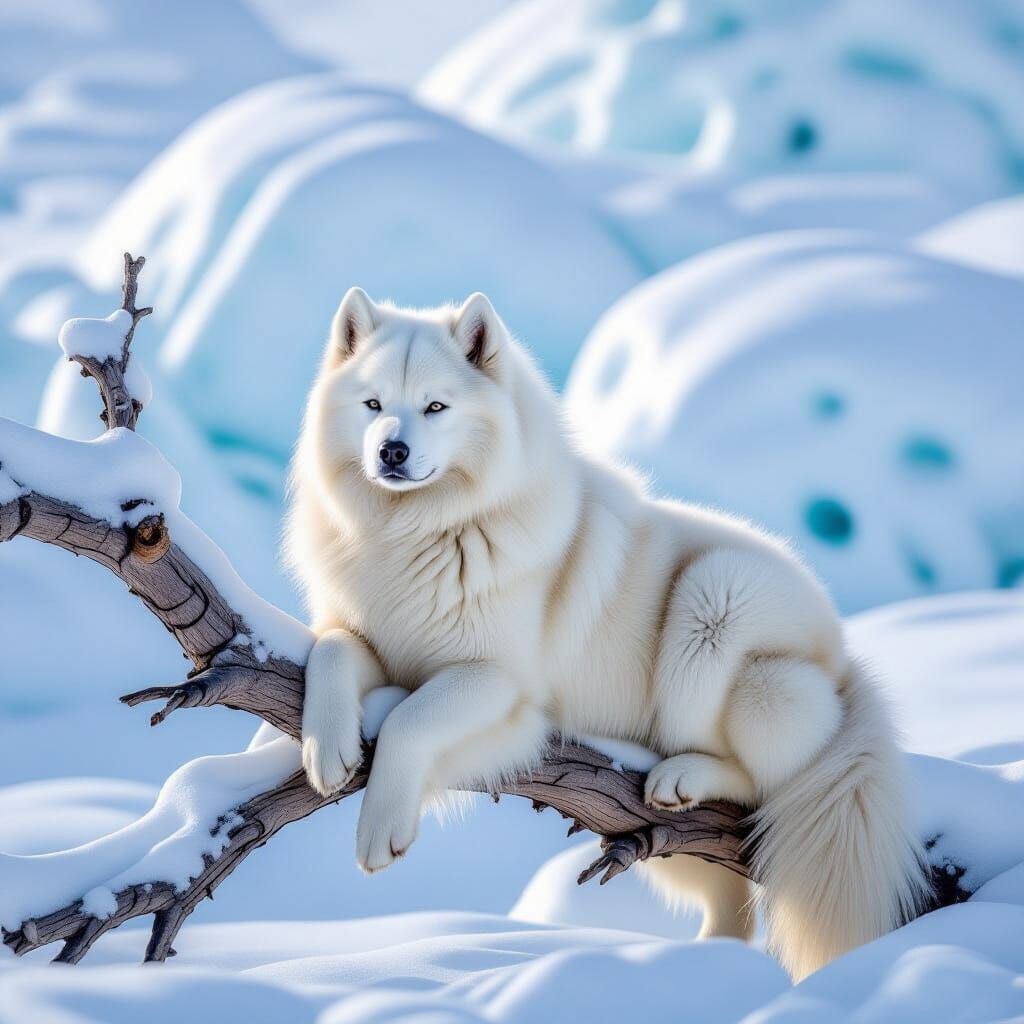Majestic Yakutian Laika in Winter Scene