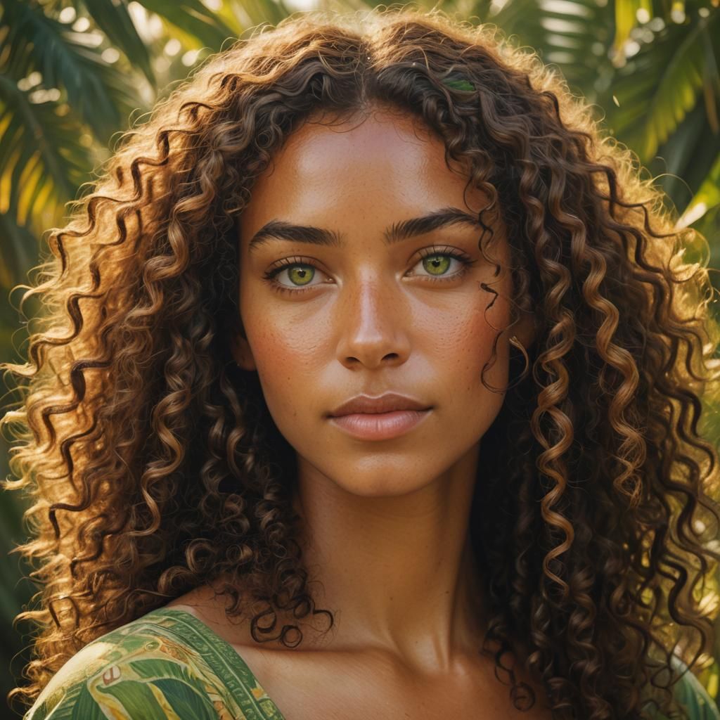 Island Woman Portrait in Gauguin Style