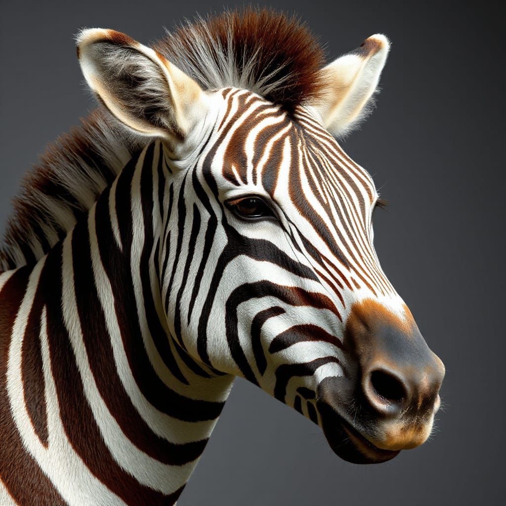 Vibrant Hyperreal Zebra in Diverse Stripes
