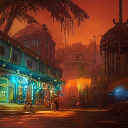 1920s Dance Hall: Detailed Matte Painting