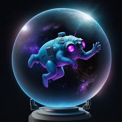 Tardigrade Astronaut in Space: 3D Digital Art