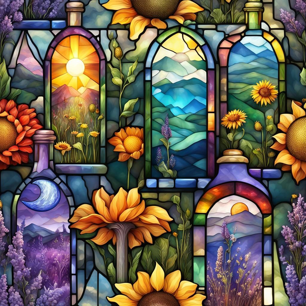 Magic Crystal Bottles in 3D Stained Glass