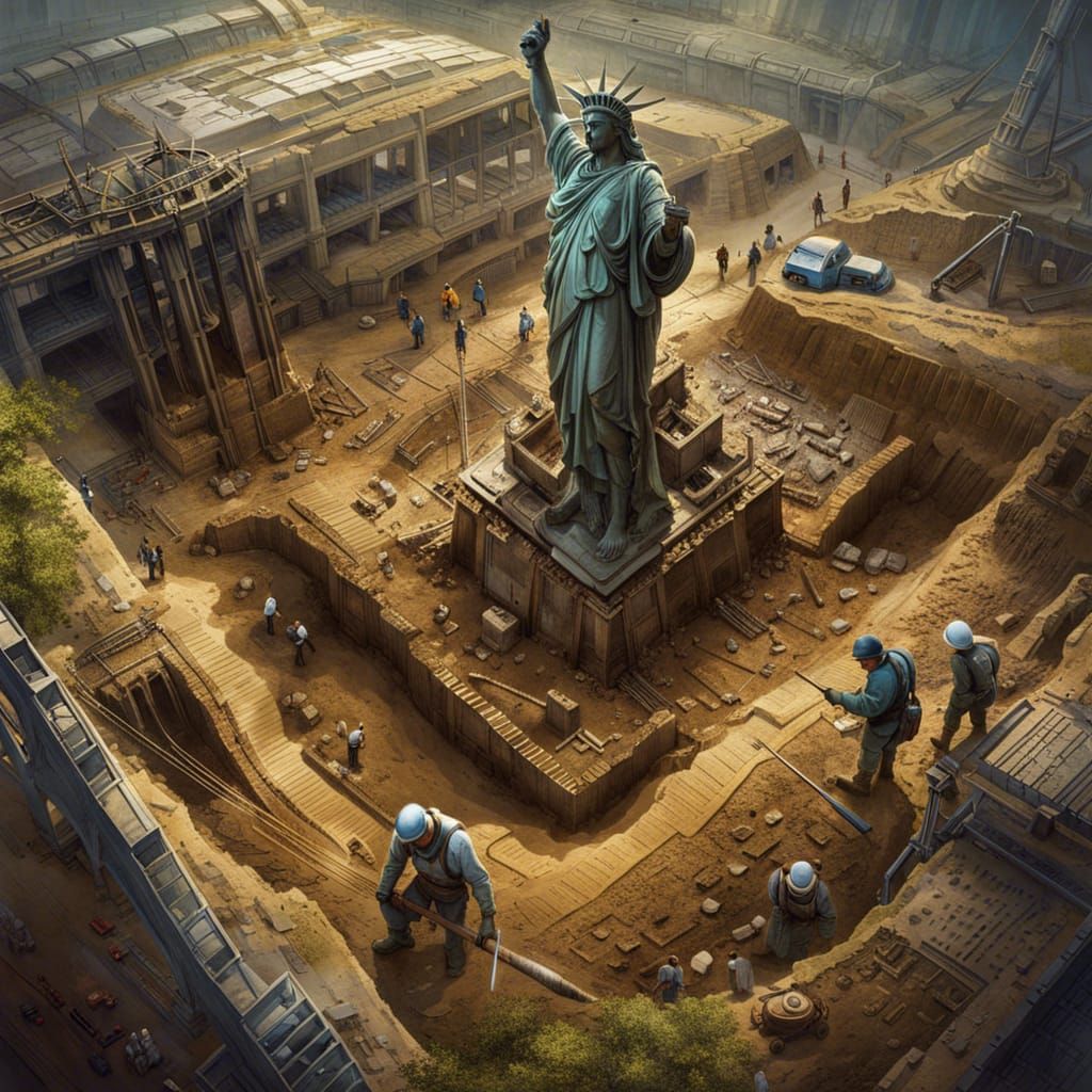 Liberty Statue Ruins Excavation: Concept Art
