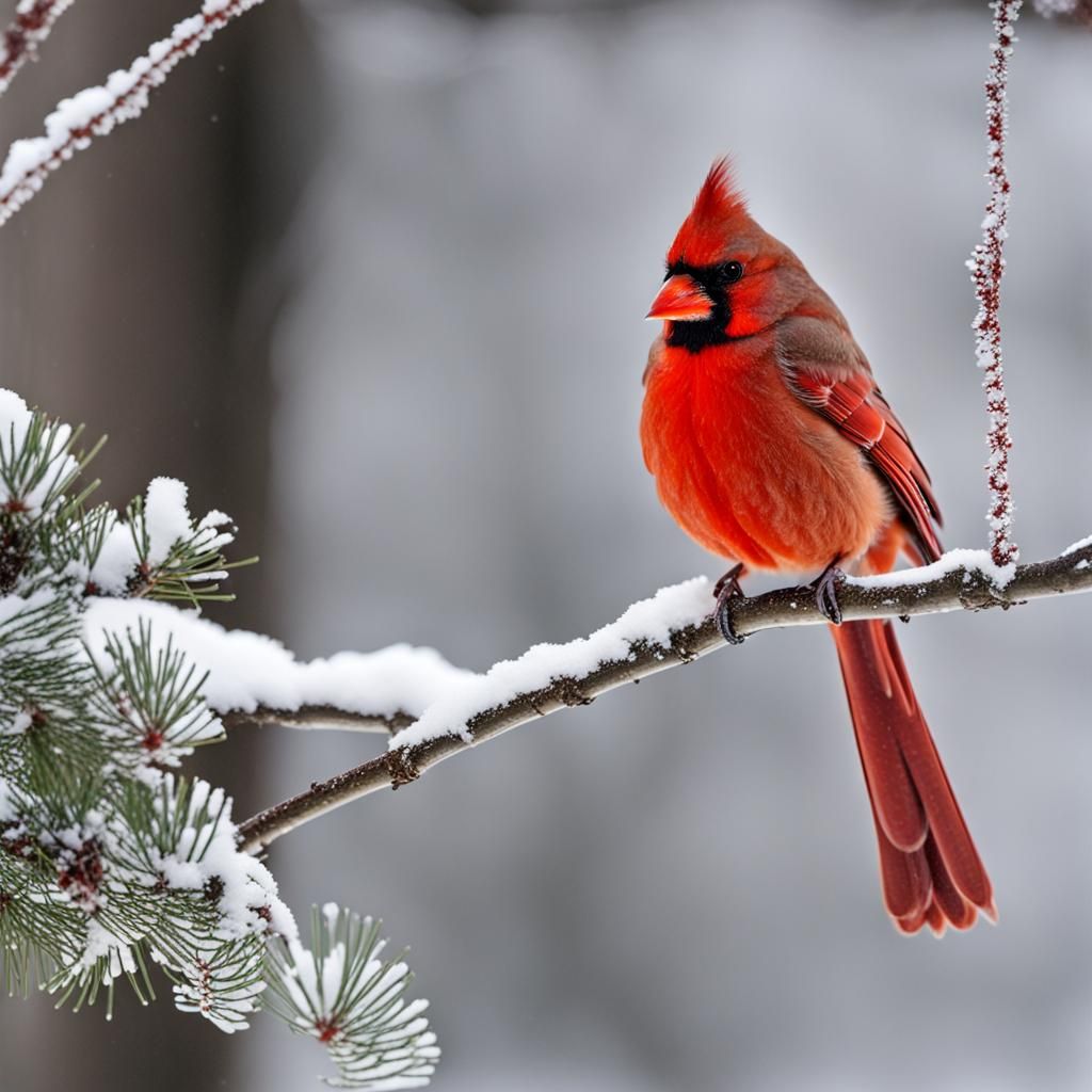 Cardinal in Snow: Winter Bird Photography
