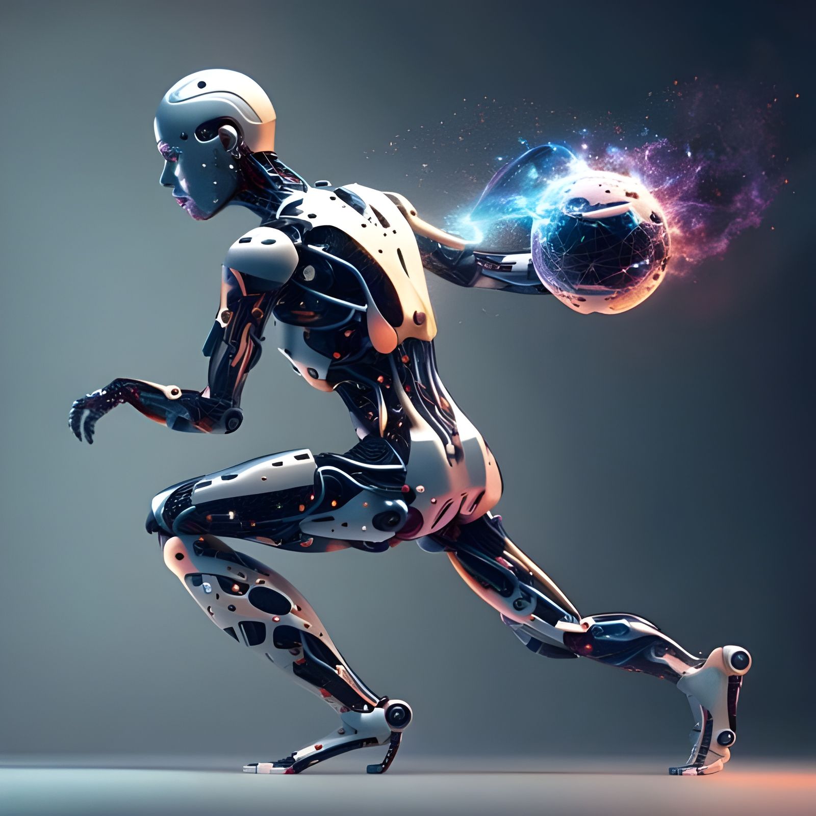 Futuristic AI Concept Art: Neural Network Visualization