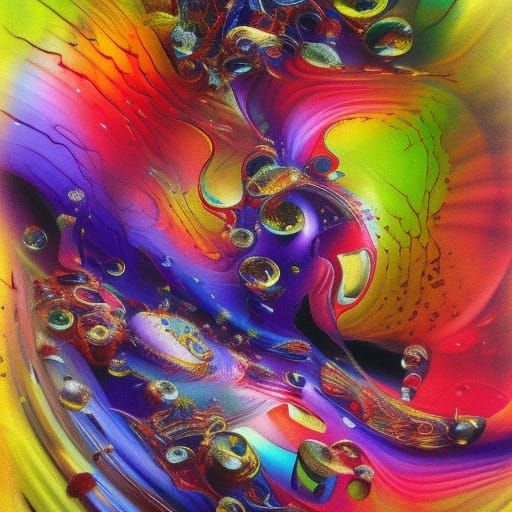 Grotesque Holographic Maraca as Impressionist Oil Painting