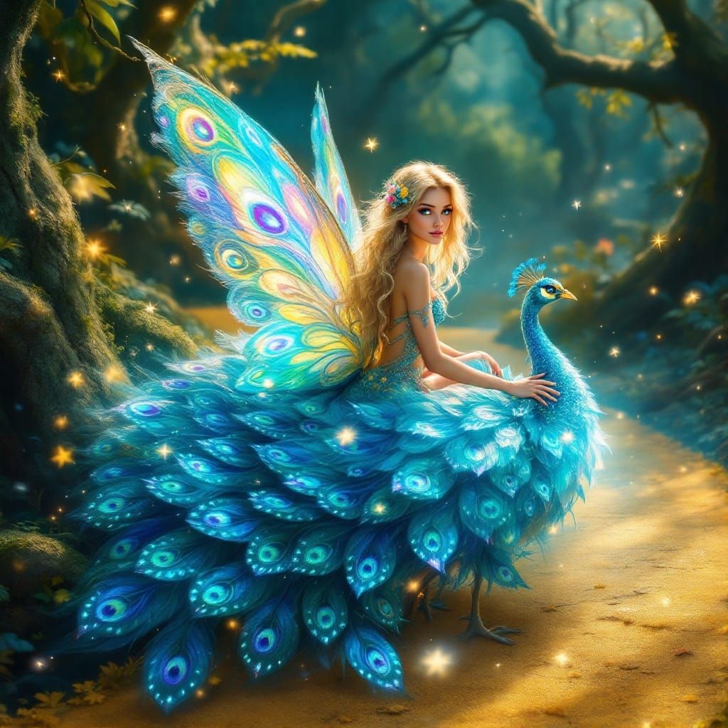 Mystical Fairy Drives Down Yellow Brick Road in Majestic Pea...