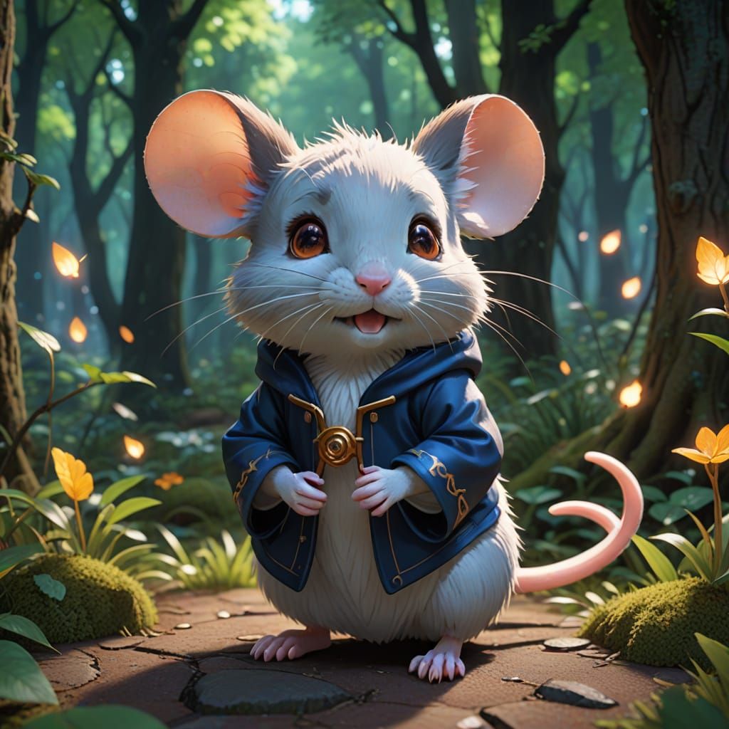 Whimsical Mouse Learns to Show True Colors in Anime Style