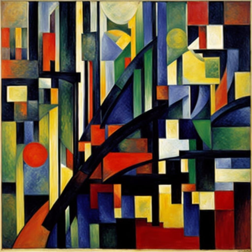 Abstract Composition Inspired by František Kupka
