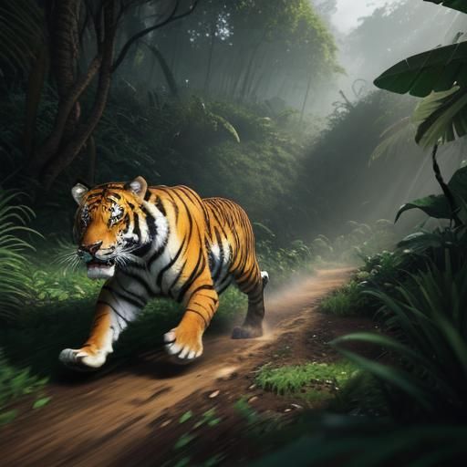 Tiger Running: 3D Cinematic Game Graphics