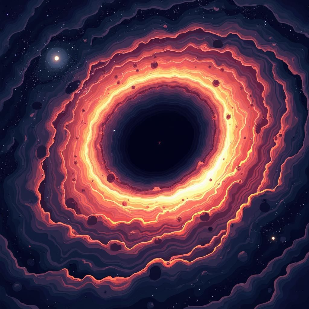 Black Hole Swallowing Stars in Manga Anime Style