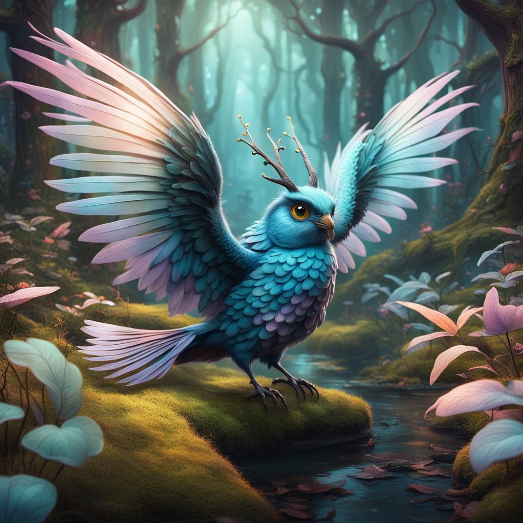 Enchanted Forest: Whimsical Pastel-Colored Creatures