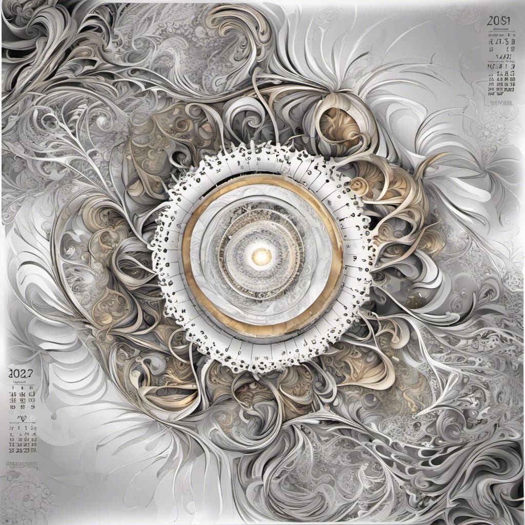 Abstract Vector Calendar with Zentangle Elements