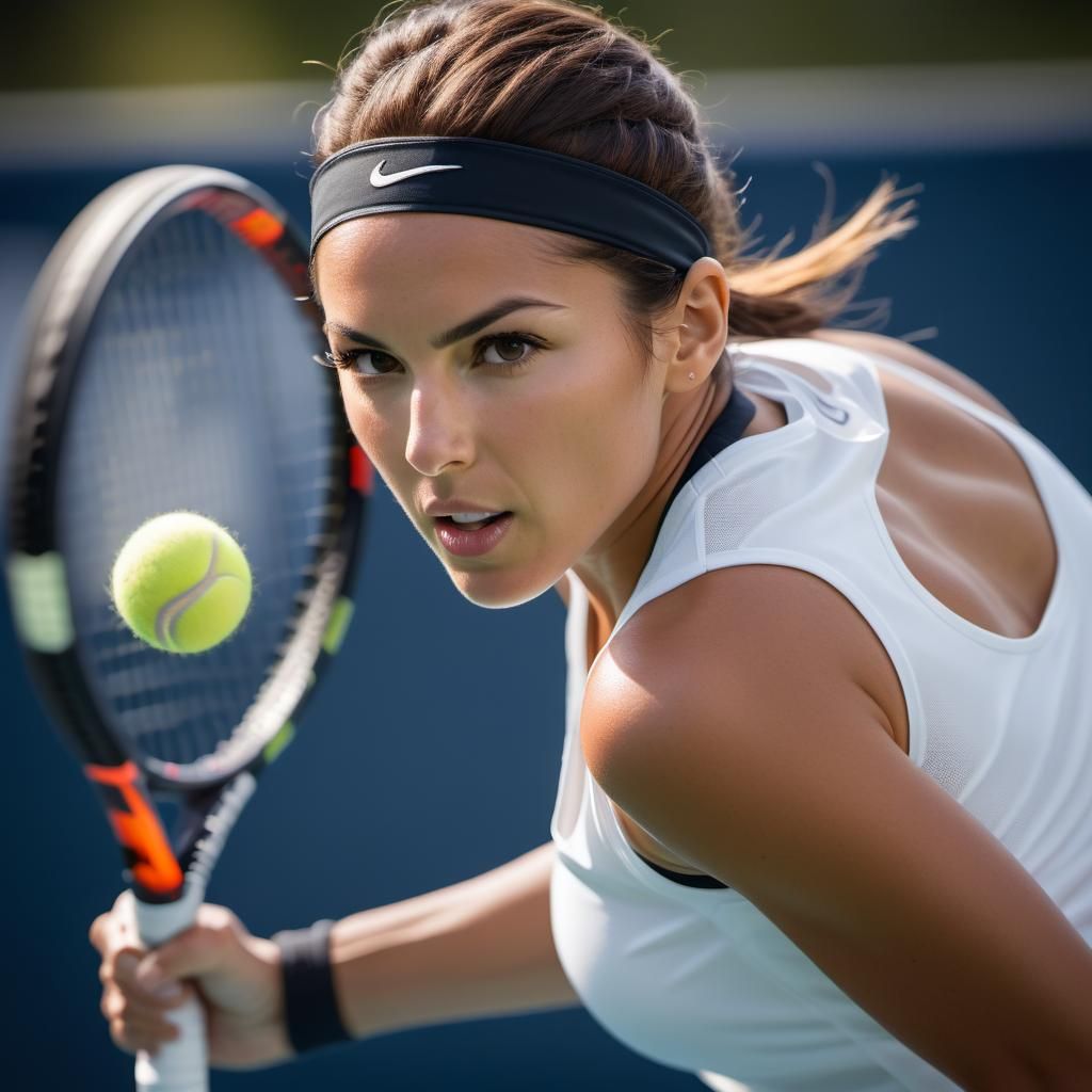 Dynamic Tennis Player in Action Shot