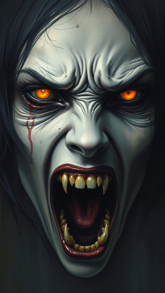 Haunting Banshee Face in Dark Fantasy Art Style