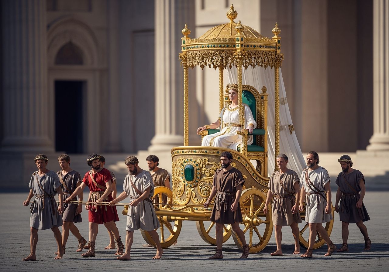 Roman Empress on Gold Throne in Baroque Style