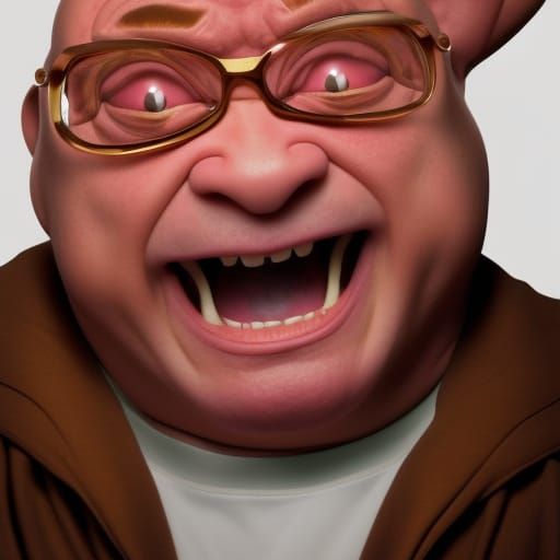 photograph of Danny DeVito, As Majin Buu from the movie "Dragon Ball Z".