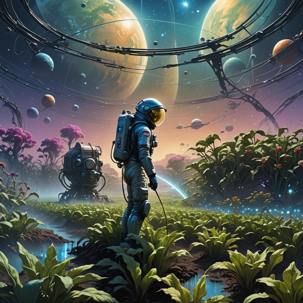 Farming on Saturn: Sci-Fi Concept Art