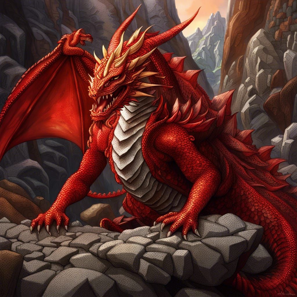 Fire Breathing Dragon Trapped Under Rocks