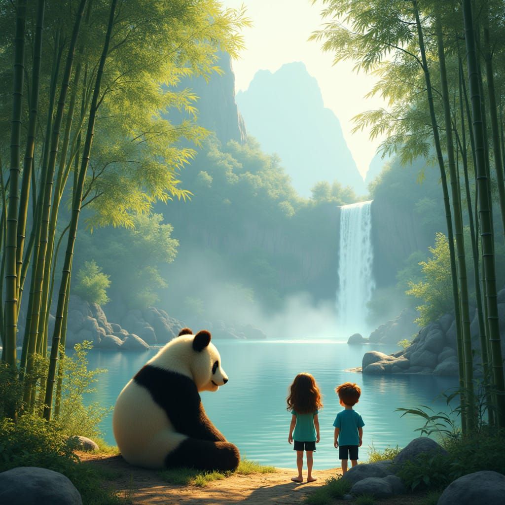 Serene Bamboo Forest in China's Majestic Mountains