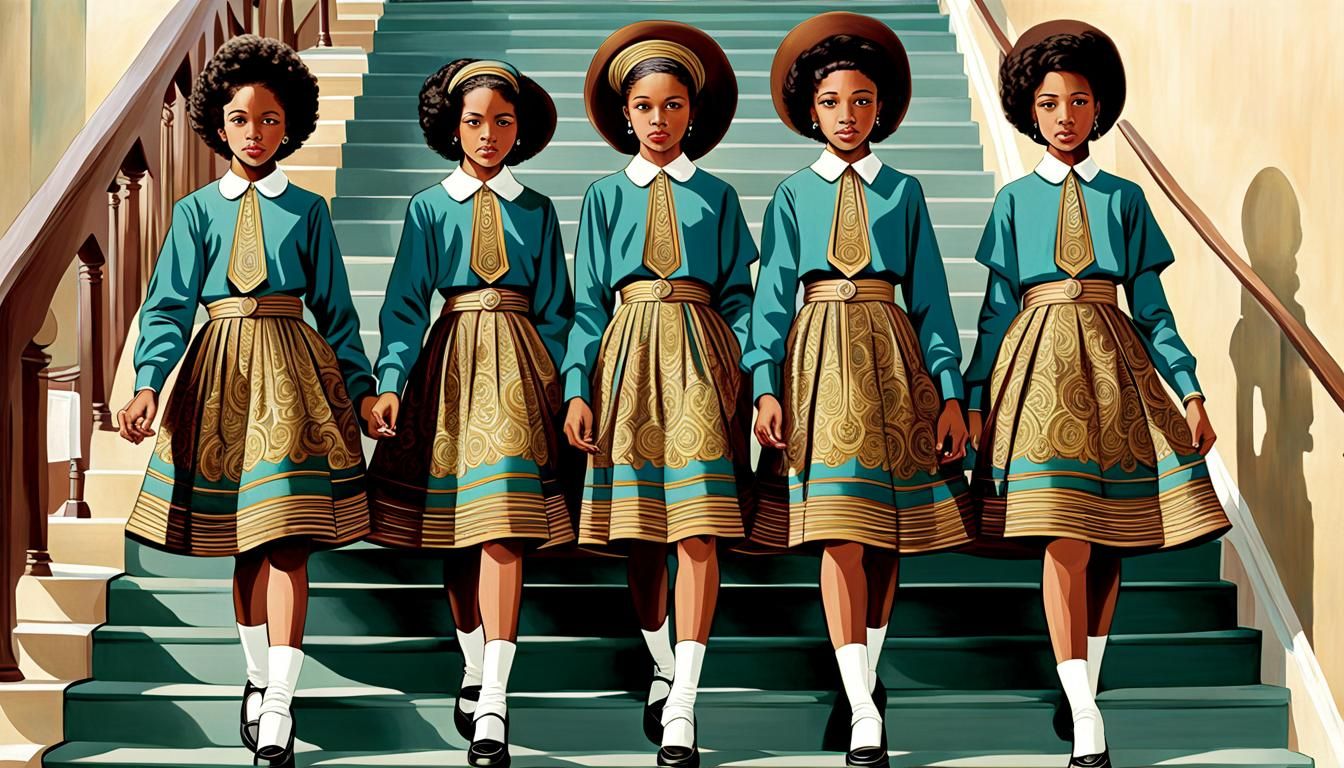 African American Teens in Surrealist Style