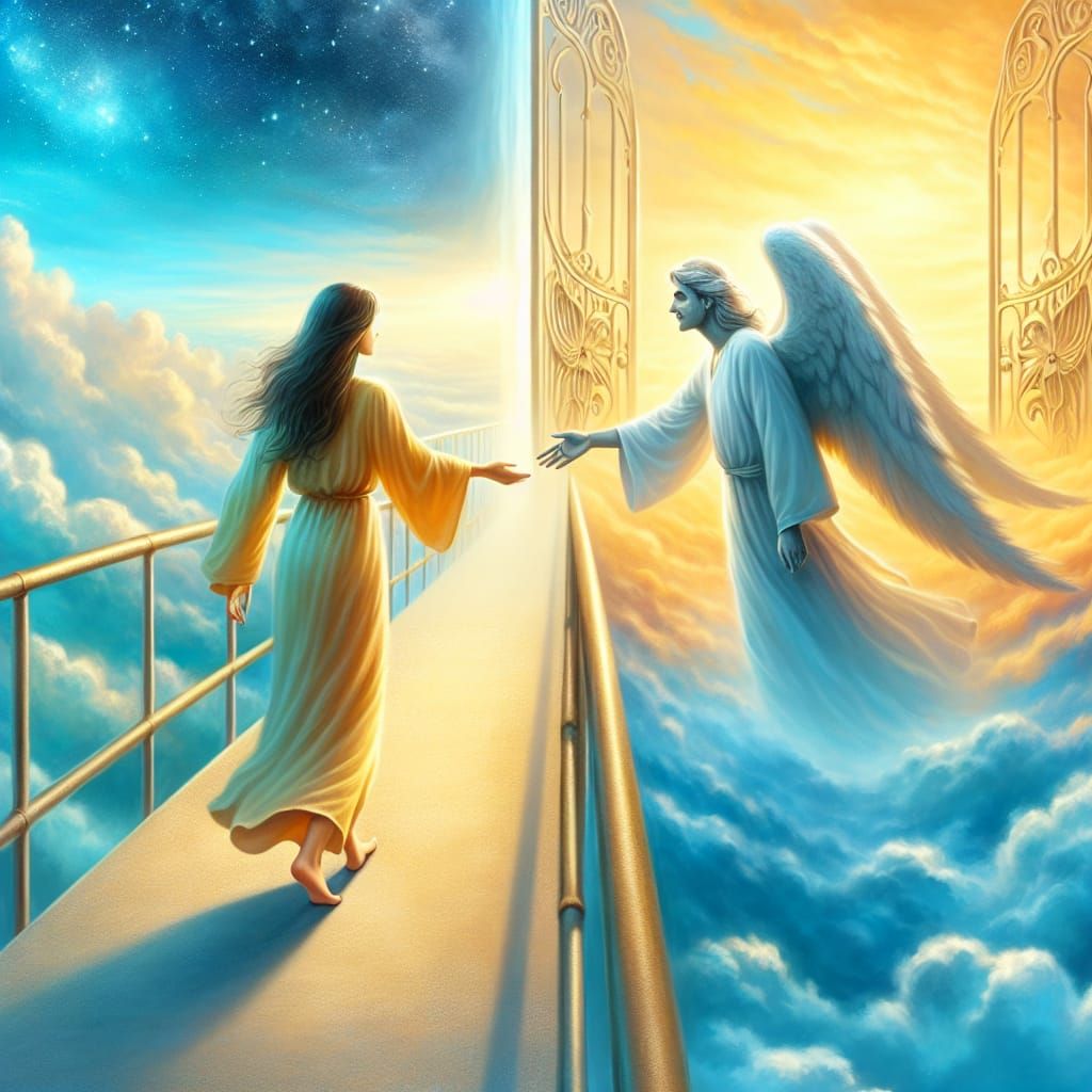 Bridge to Eternity with Angelic Guide