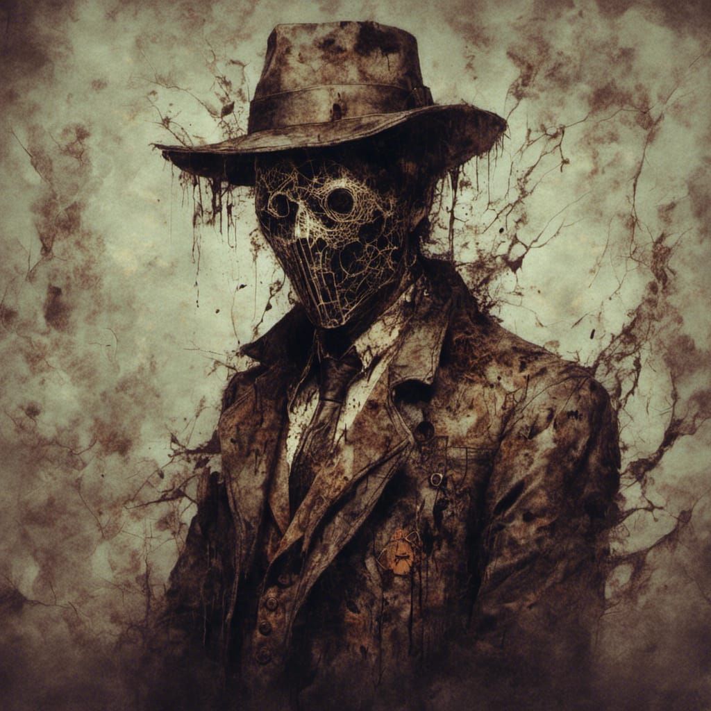 Digital Ninja Crypto Investigator in Macabre Style