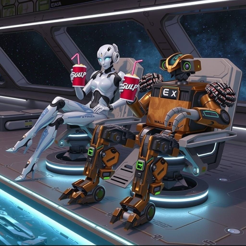 Wall-E and Eva: Romantic Poolside Getaway