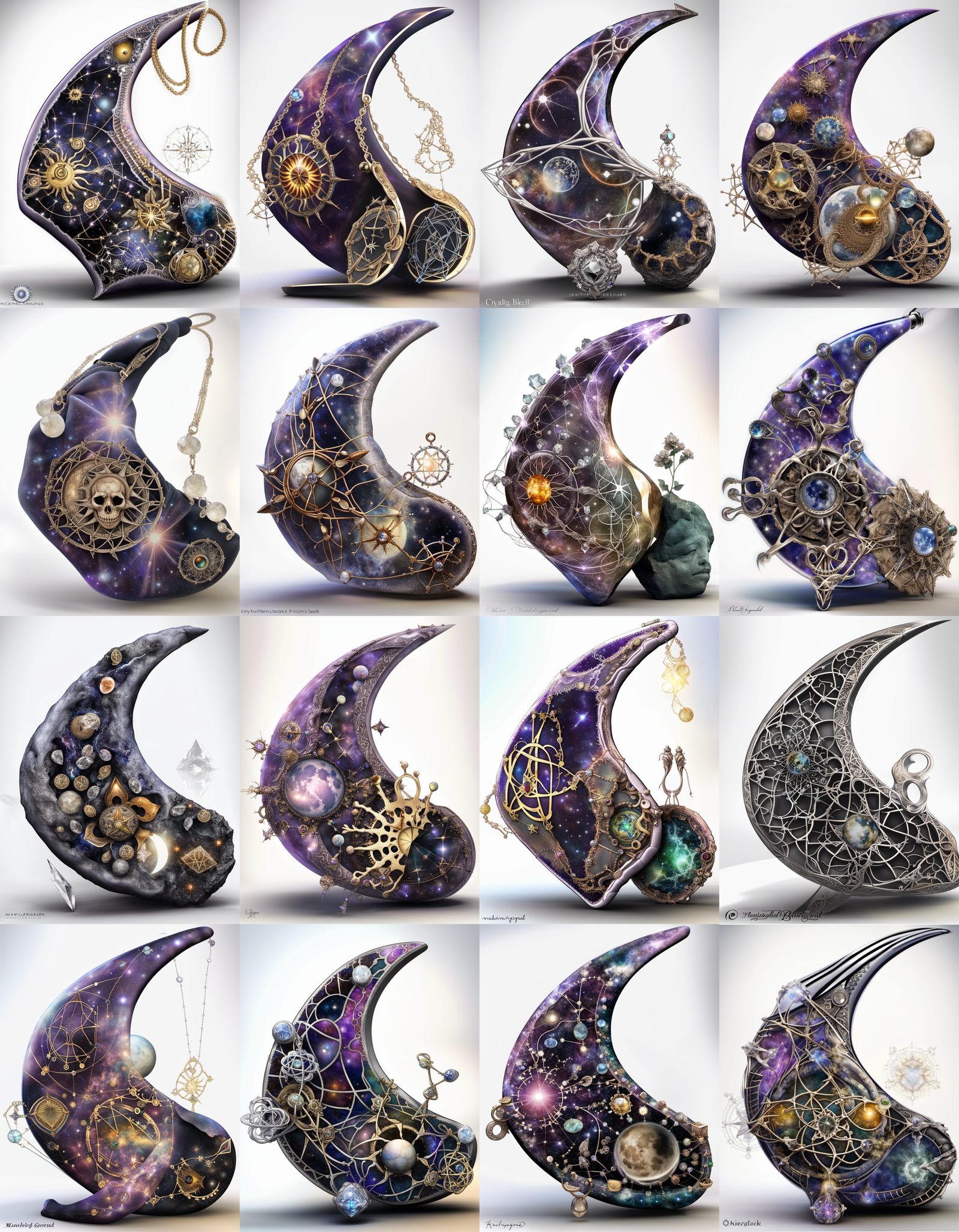 Mystical Interconnected Zodiac Sigils and Crystalline Struct...