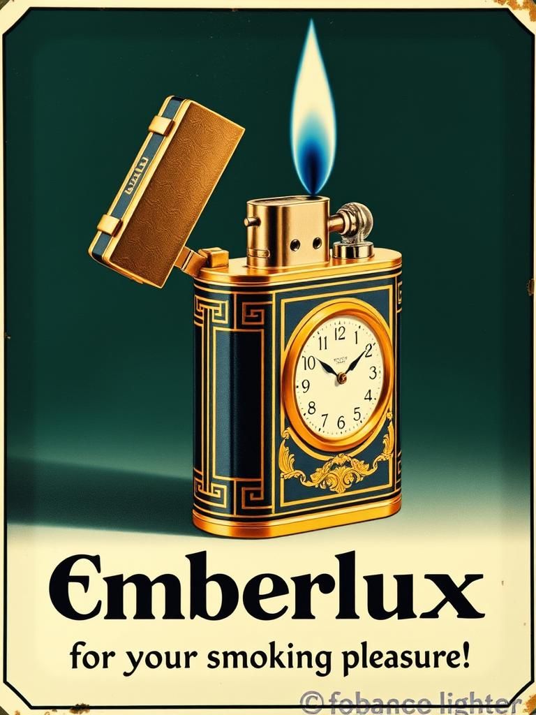 Art Deco Emberlux Tobacco Lighter Advertisement