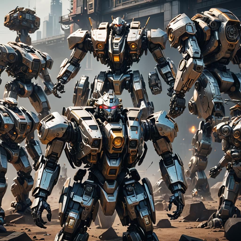 Futuristic Giant Robots and Mechanized Warriors