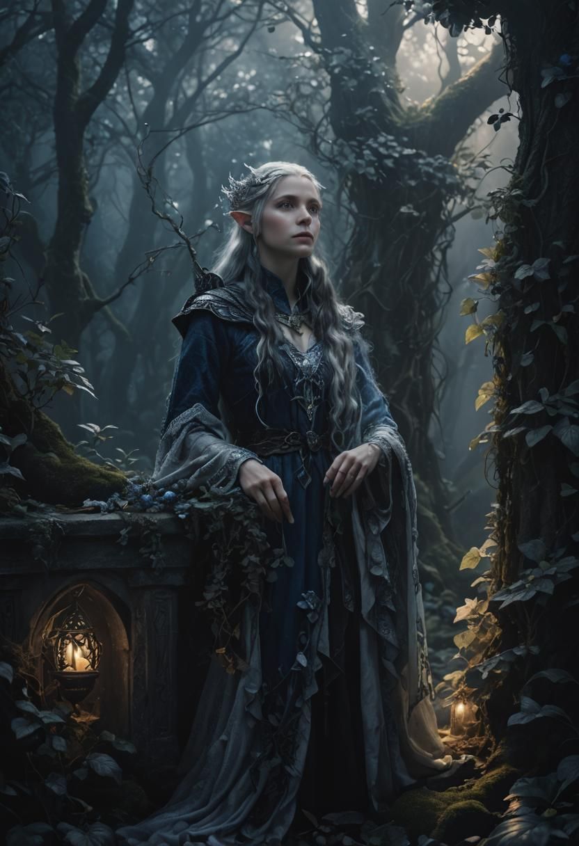 Elven Portrait in a Mystical Lorien Garden