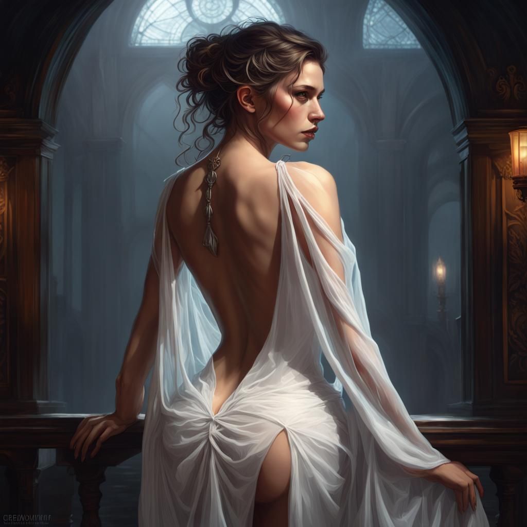 Ethereal Gothic Portrait in Dark Atmosphere