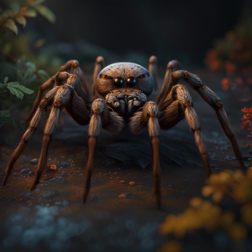 Detailed Wolf Spider Matte Painting